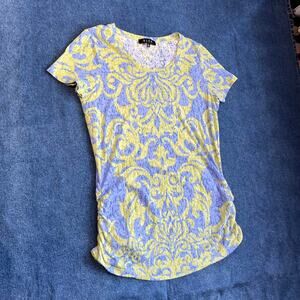 y2k BLEU bling sheer cinched top